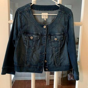Torrid Collarless Denim Jacket Medium Wash